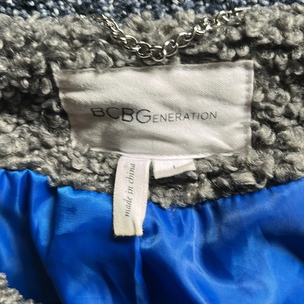 BCBGeneration Grey Shearling Coat - Picture 4 of 8